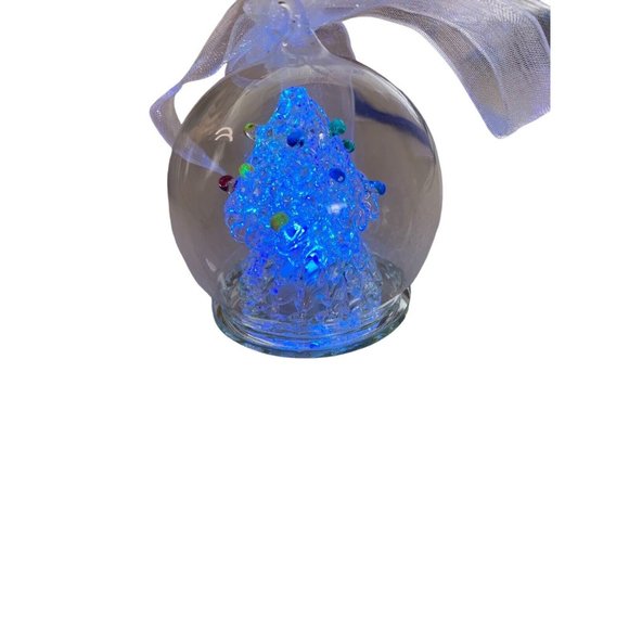 Handblown Glass Globe Ornament LED ChangingColor Light Christmas Tree NEW BATT - Picture 5 of 11